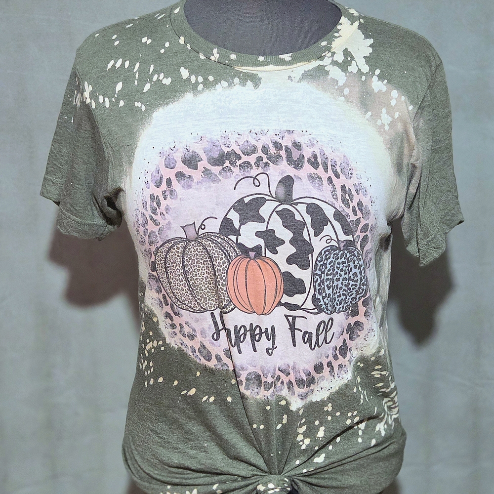 Green Tie-Dye 'Happy Fall' Graphic Tee